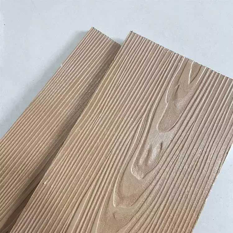 Wood grain cement board for exterior siding